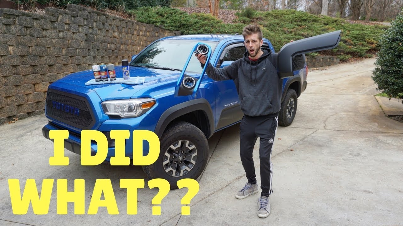 I Did THIS To My Brand New Tacoma With Spray Paint and Plasti Dip!