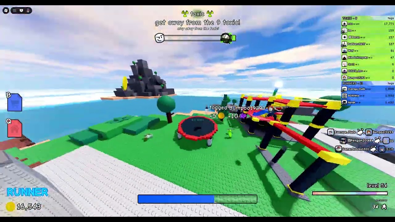 Playing roblox Untitled tag game