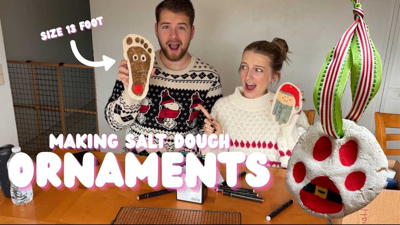 We made a size 13 foot ornament (salt dough Christmas ornament craft)