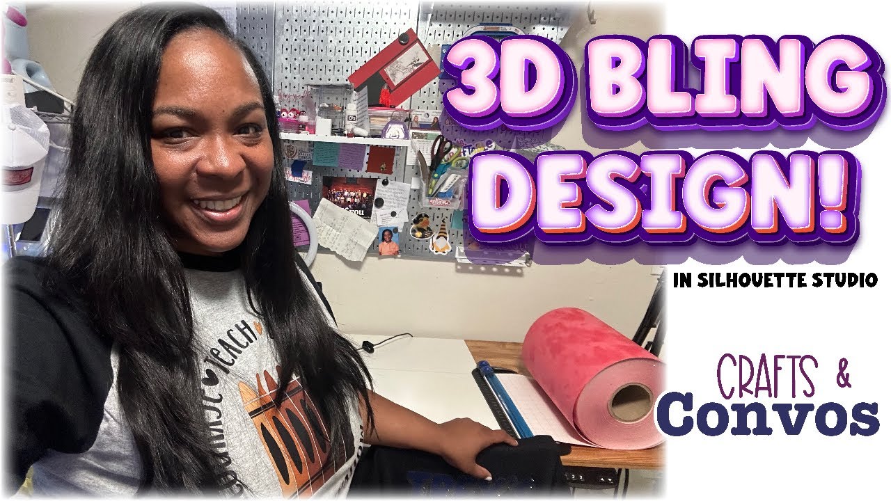 Crafts & Convos | 3D Bling Design | Silhouette Studio | How to Make a Rhinestone Shirt | Siser Romeo