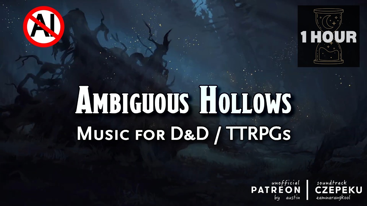 [1 HOUR] Mysterious Forest Exploration Ambience | Ambiguous Hollows | D&D / TTRPG Music (No AI)