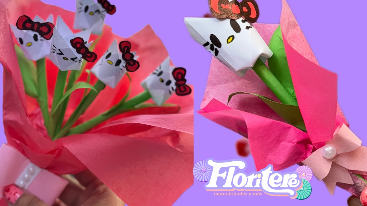 Ramo 💐 Tulipanes de Hello Kitty