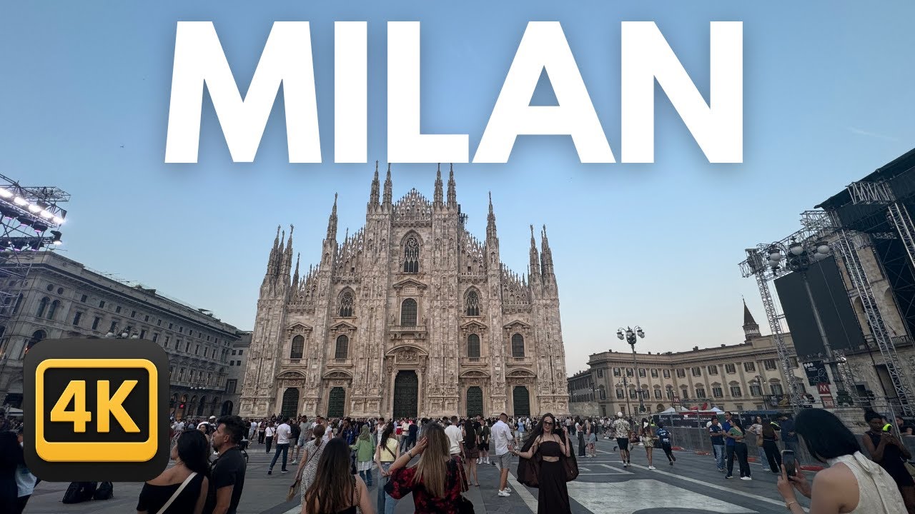 MILAN Relaxing Evening Walking, Duomo di Milano,  Galleria, Virtual Tour