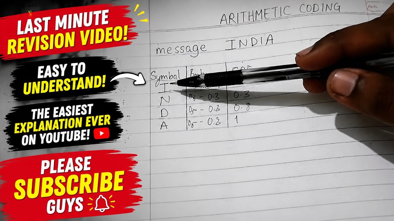 Arithmetic Coding | Guys please subscribe the channel 😊🙏 #arithmeticcoding