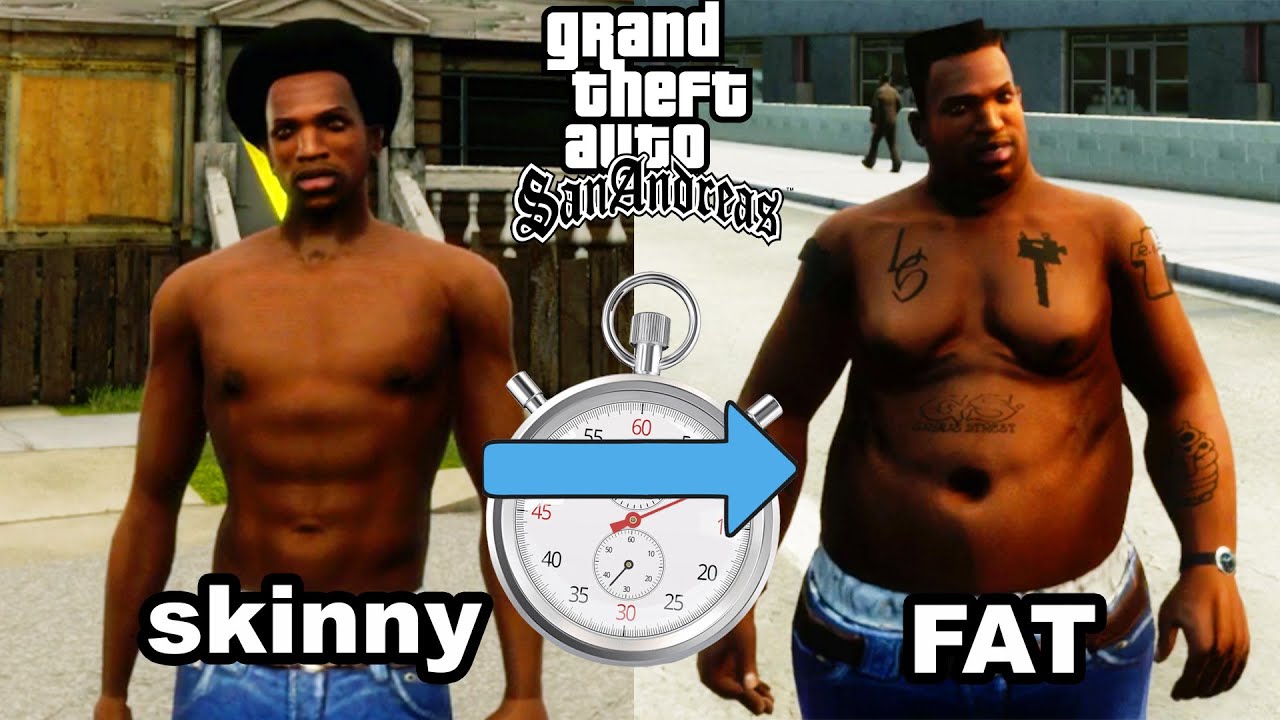 Как быстро CJ может превратиться из худого в толстого в GTA San Andreas?
