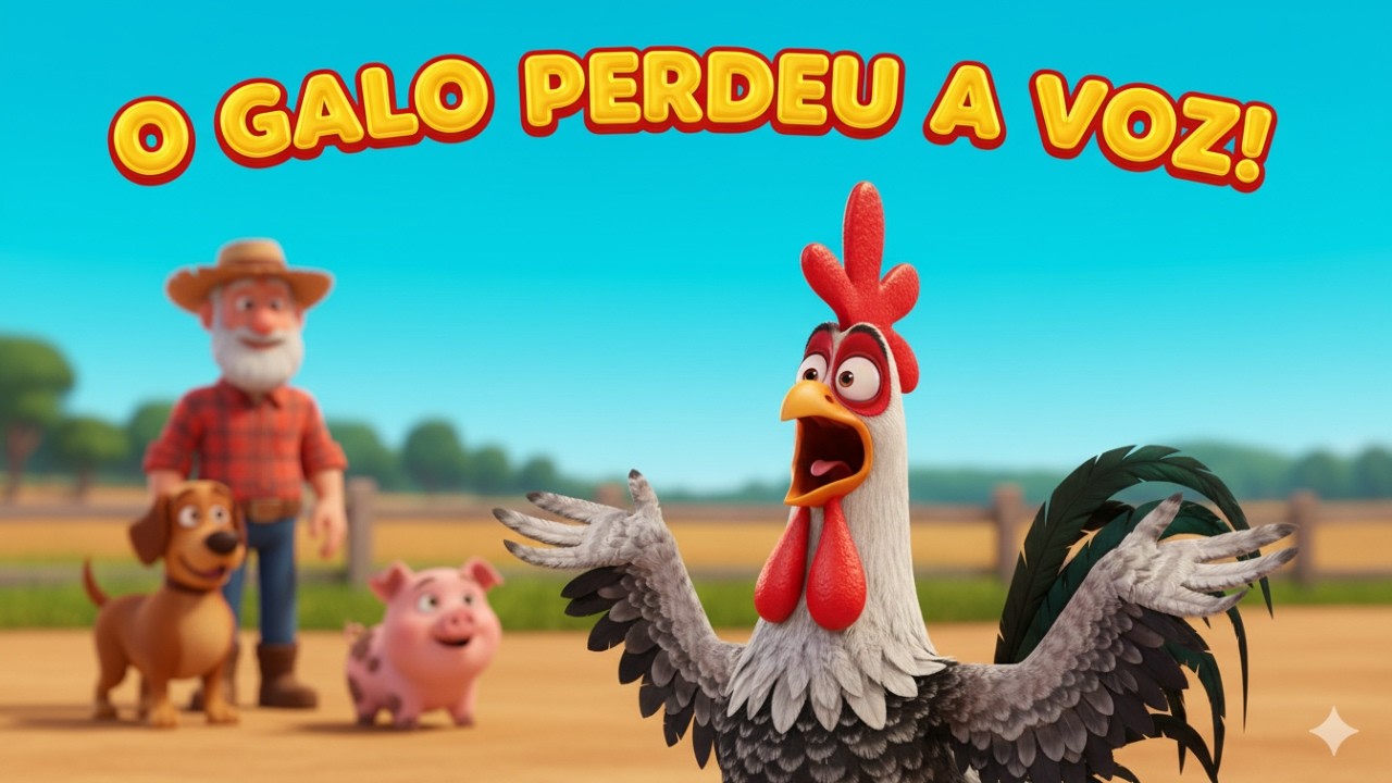 O Galo Carijó Perdeu a Voz! 🐔 Música Infantil e Mímica Divertida na Fazenda