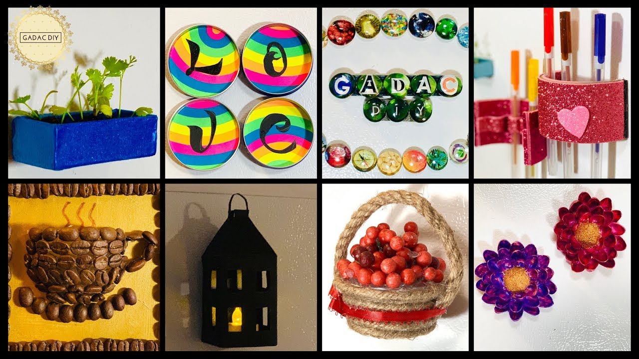 8 Super Cute and Easy craft ideas| Diy Fridge Magnets| gadac diy| diy crafts| room decorating ideas