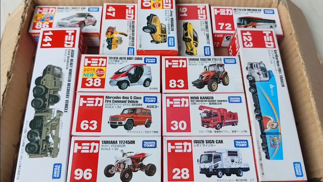 トミカ-はたらくくるまのミニカーを箱から出してチェックする ☆ 8 Minutes Satisfying with Unboxing Tomica Miniature Cars Collection