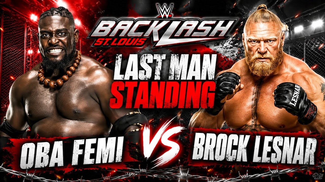 OBA FEMI vs BROCK LESNAR &ndash; LAST MAN STANDING MATCH!  | WWE BACKLASH