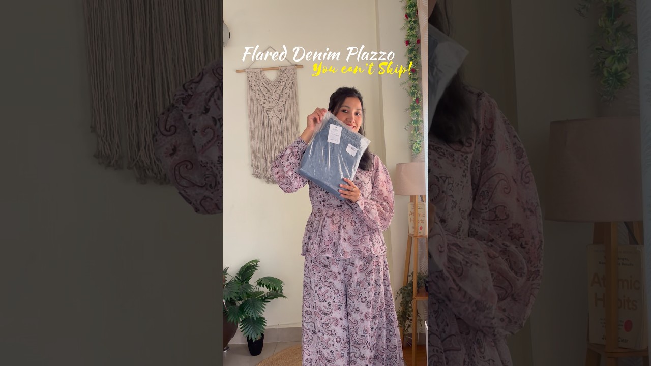 High Rise denim plazzo| Flipkart Haul| flared denim review|