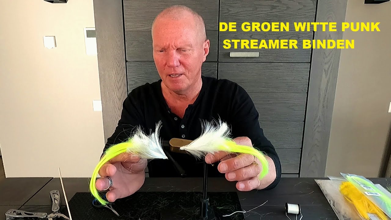 SIMPEL VLIEGBINDEN de GROEN WITTE PUNKSTREAMER