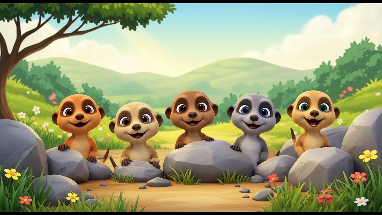 Cinco Pequeños Bebés Suricatos Peek Peek | Canciones de Animales y Juegos para Niños