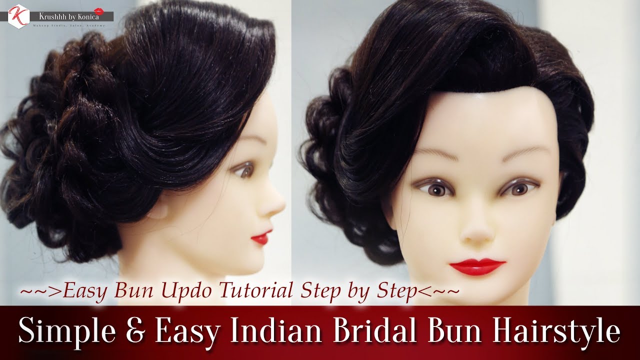 Simple & Easy Indian Bridal Bun Hairstyles | Step by Step Perfect Bridal Bun Hair Tutorial Video