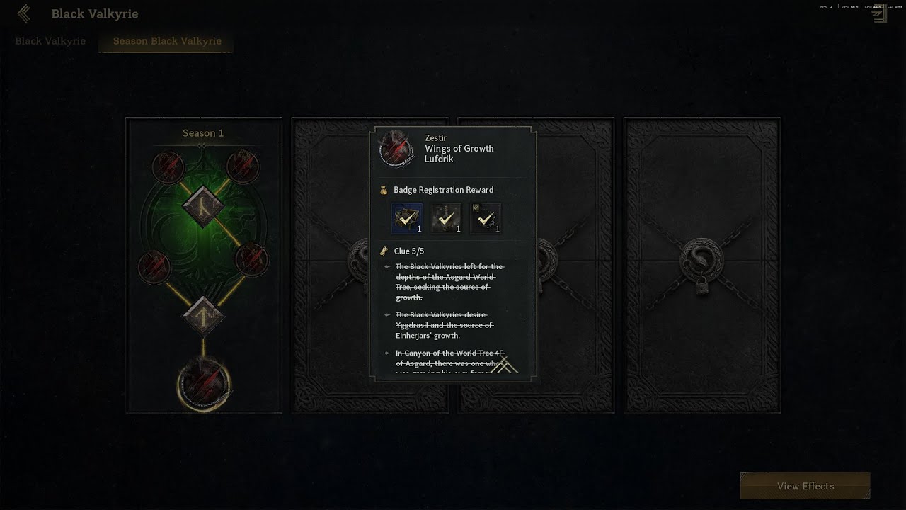 Season Black Valkyrie Wings of Growth Unidentified Legend of Ymir