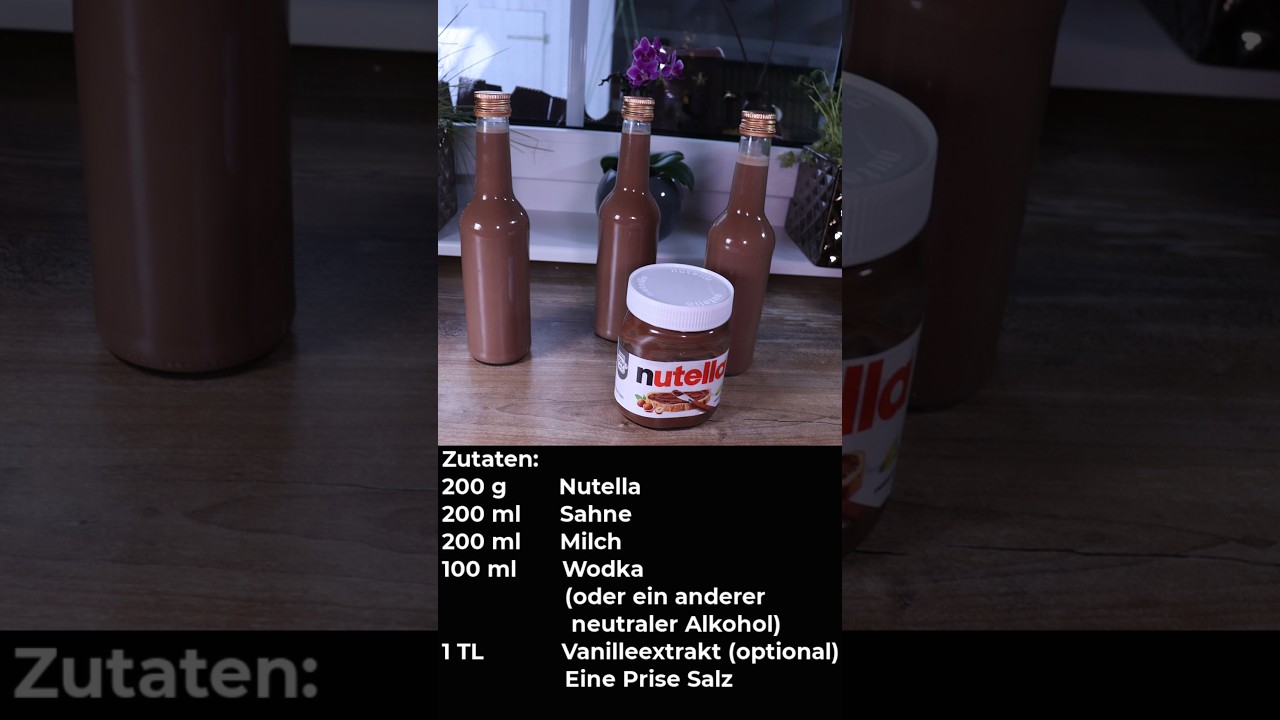 Cremiger Nutella-Lik&ouml;r &ndash; Einfach selbst gemacht! #lik&ouml;r #shortvideo #nutella