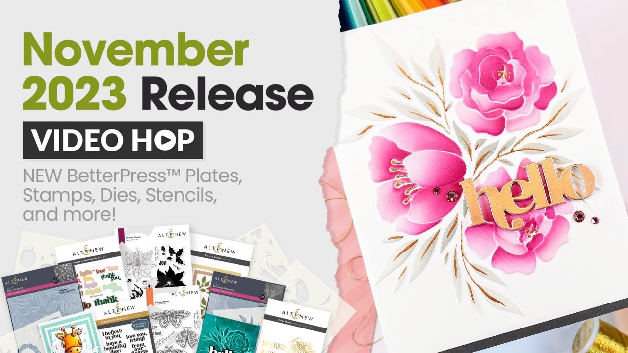 Altenew November Release Video Hop & Giveaway | 1 Embossing Folder - 2 CAS Cards