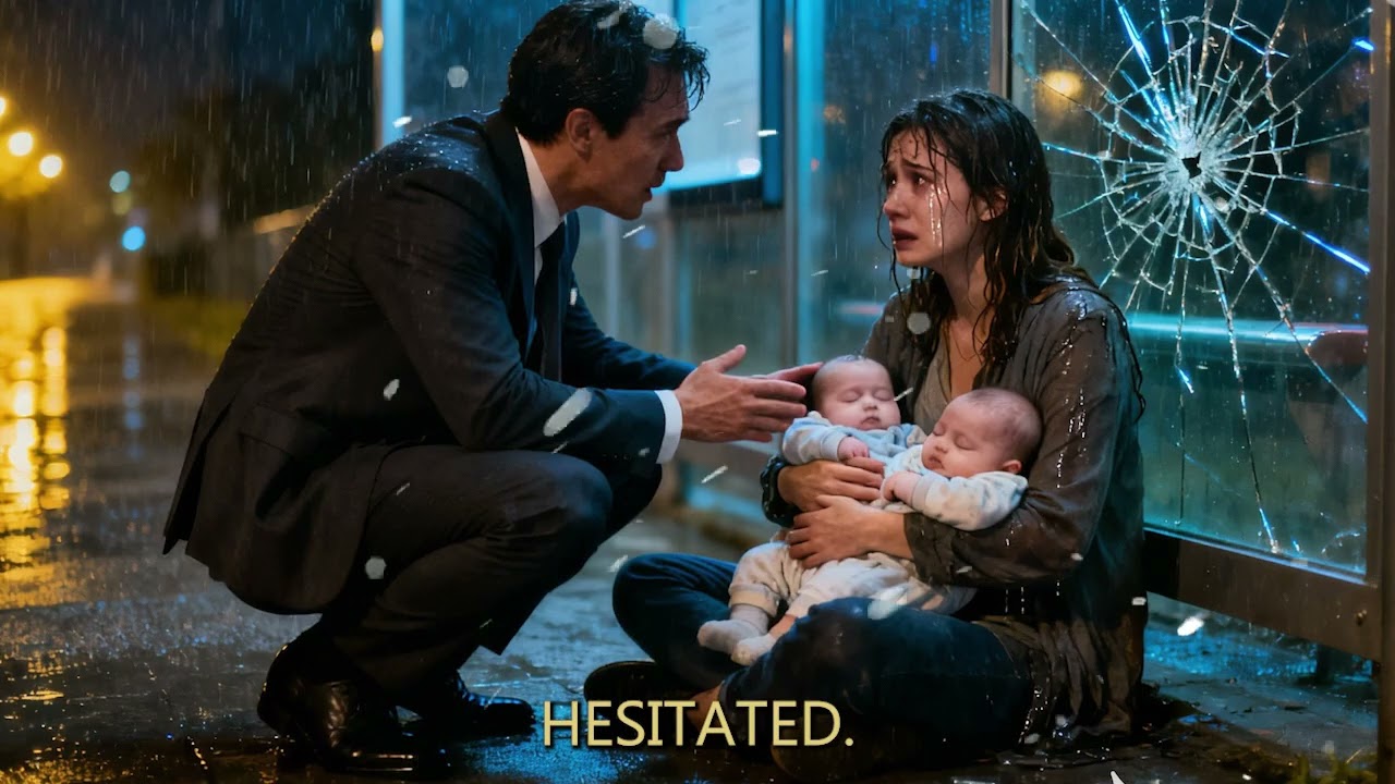 BILLIONAIRE SEES A POOR MOTHER CRYING IN THE RAIN WITH BABY TWINS AND DOES SOMETHING UNBELIEVABLE