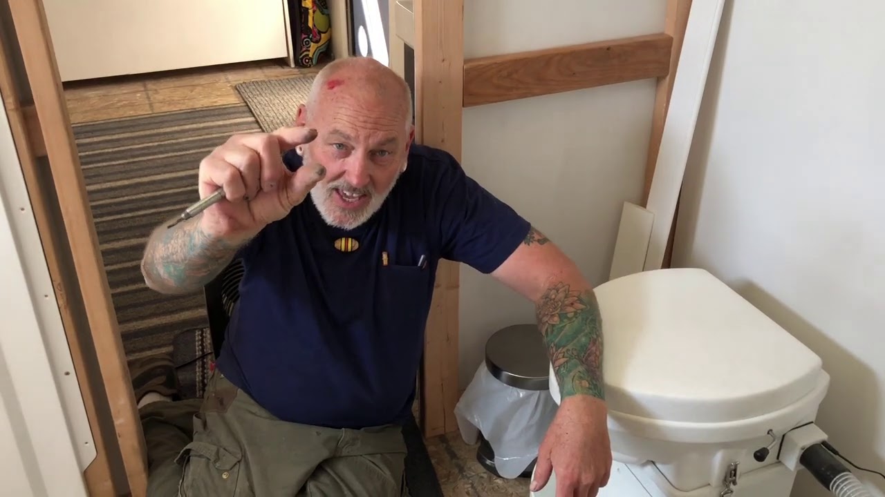Plumbing Nature’s Head Toilet into Grey Tank - Vlog 150 School Bus Conversion