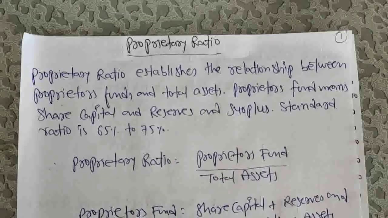 PROPRIETARY RATIO|SOLVENCY RATIO|RATIO ANALYSIS|FSA|HS|WBCHSE|XII COMMERCE