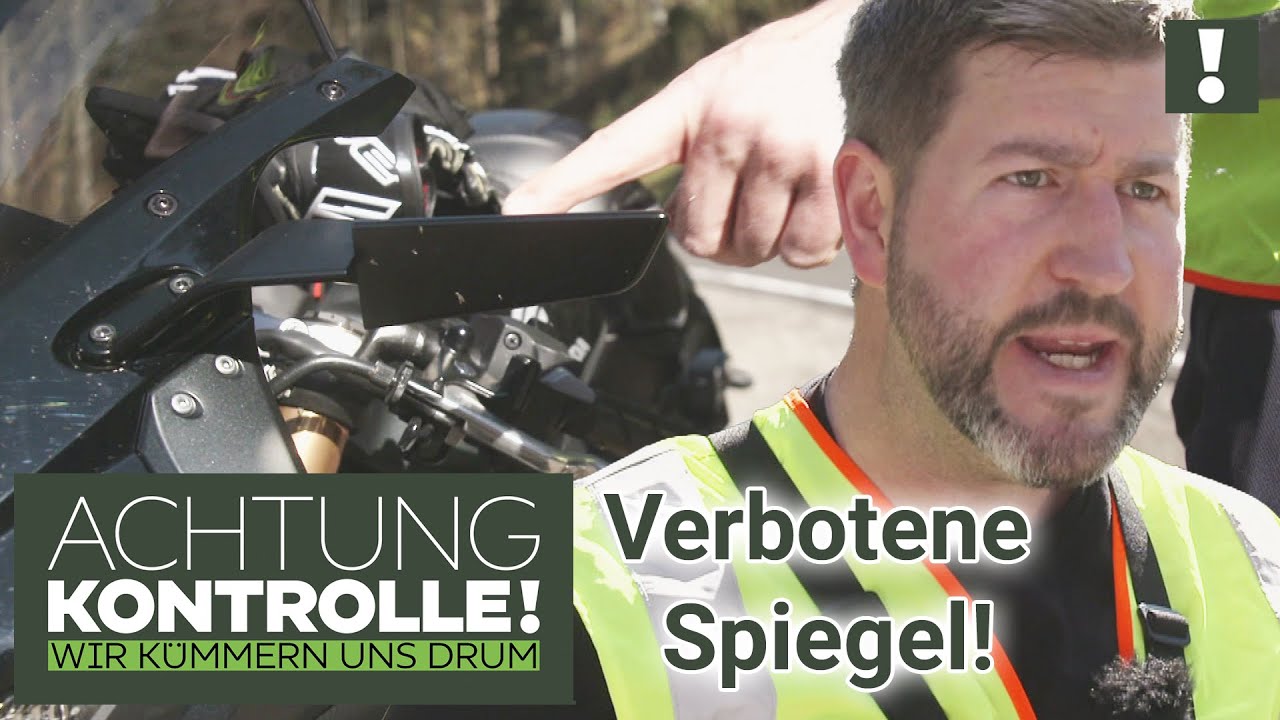 VERBOTENES Zubehör! Zu schmale Motorrad-Rückspiegel ohne EG-Typengenehmigung! | Achtung Kontrolle