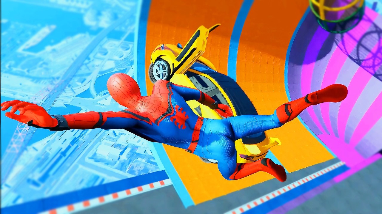 SPIDERMAN CRAZY JUMPS / FALLS (GTA 5 Spider-Man Fails) GTA V Fails Funny Moments #3