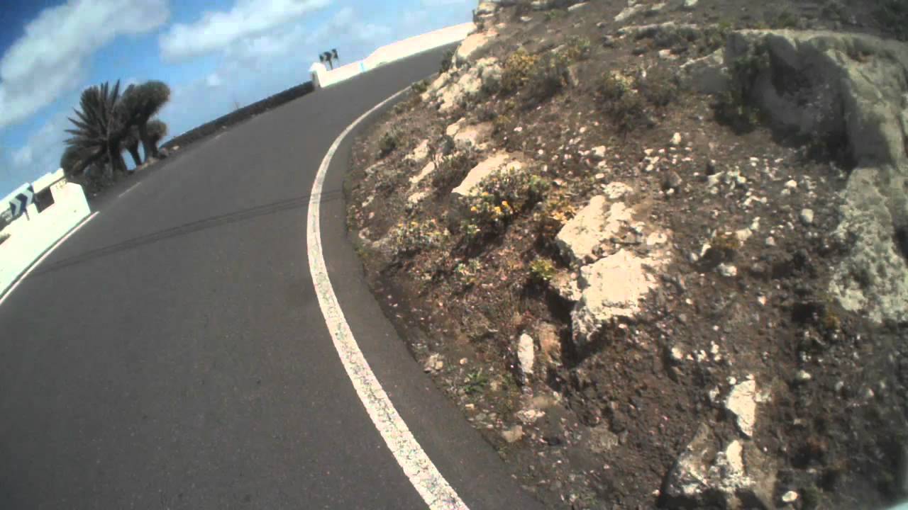 Cycling up the switchbacks on the Mirador Del Rio HD (Lanzarote)