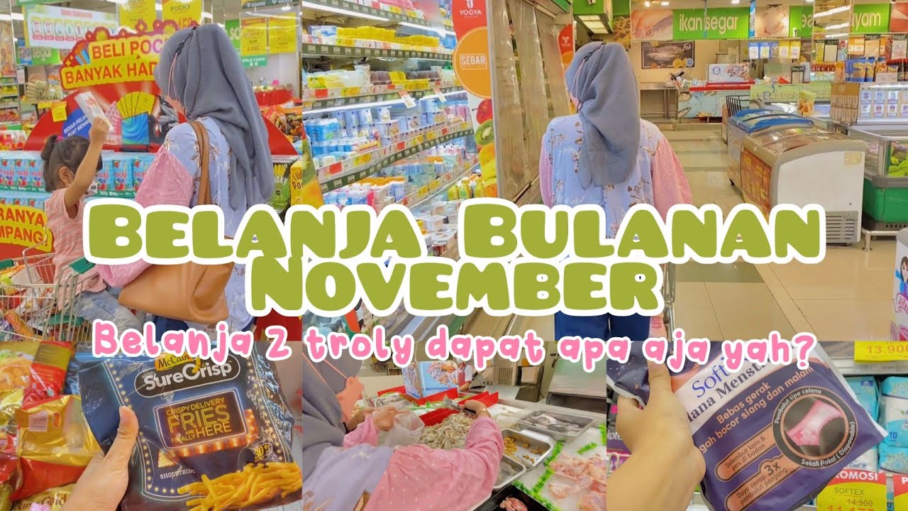 BELANJA BULANAN KALI INI 2 TROLY !! DAPAT APA AJA YAH... #groceryshopping