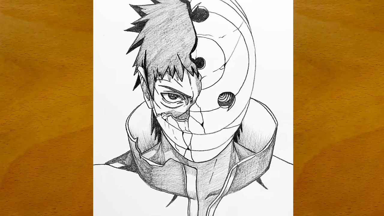 How to draw Obito Uchiha step by step || Obito drawing from Naruto || Easy anime sketch