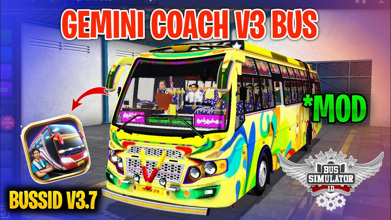 New Gemini Coach V3 Bus Mod Tamil | Bus Simulator Indonesia | Gemini Coach V3 Bus Mod In Bussid
