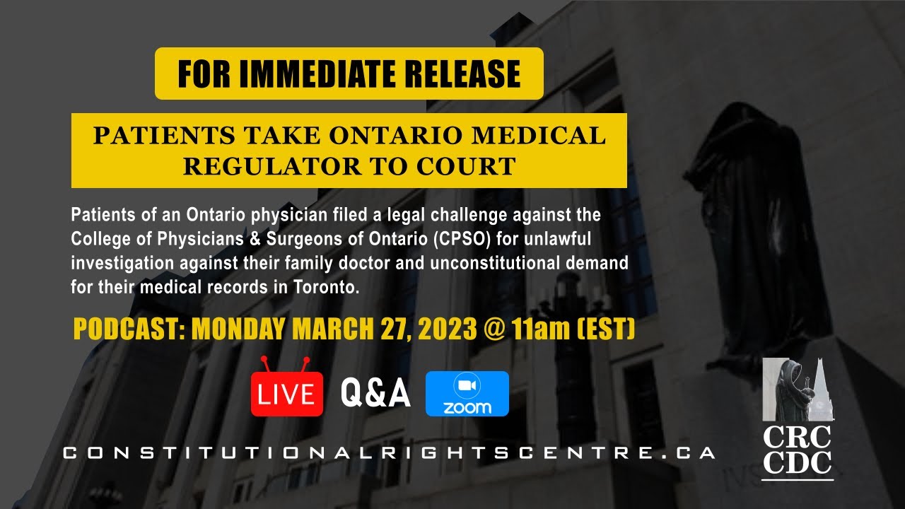 Patients Take Ontario Medical Regulator to Court