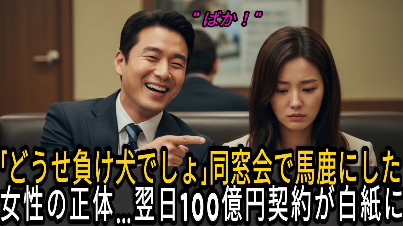 「負け犬でしょ」同窓会で馬鹿にした地味な女性同期、翌日100億円の投資契約が白紙になった驚愕の理由。 | 人生の教訓 | 感動する話 | オーディオブック | 感動実話