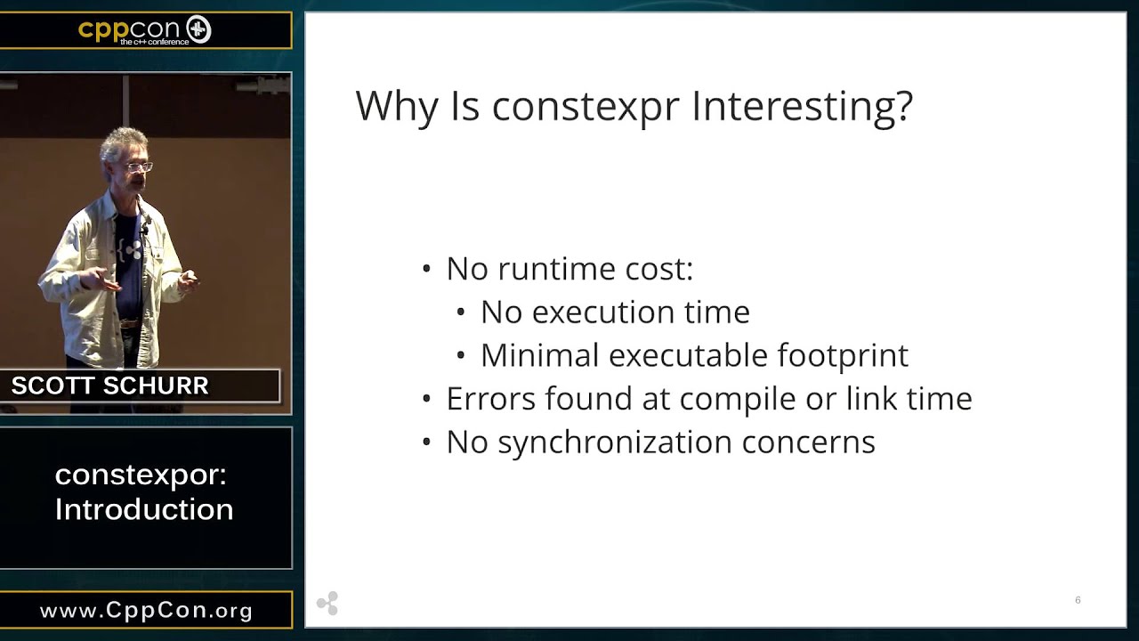 CppCon 2015: Scott Schurr “constexpr: Introduction”