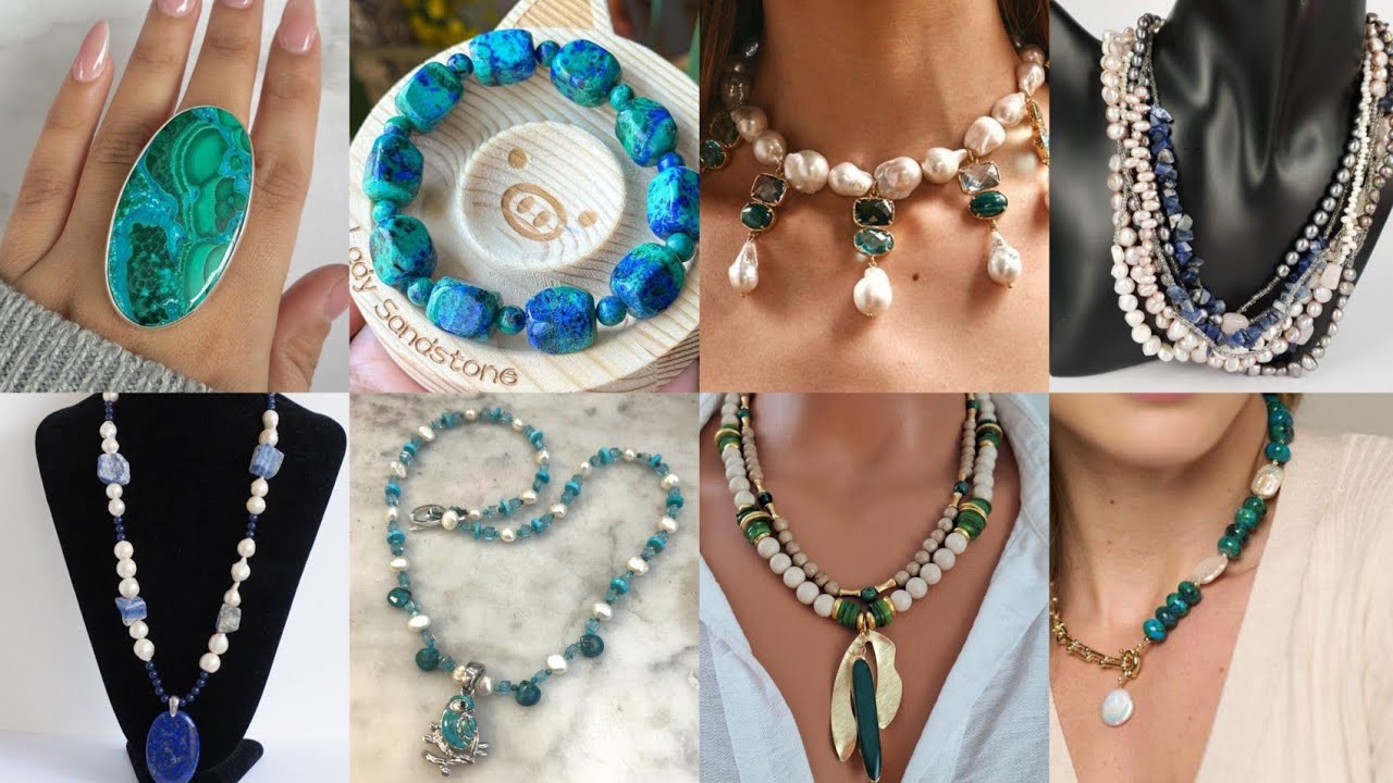 Modern Mineral Luxuryq🤩 | Azurite Necklace, Ring & Earring Designs