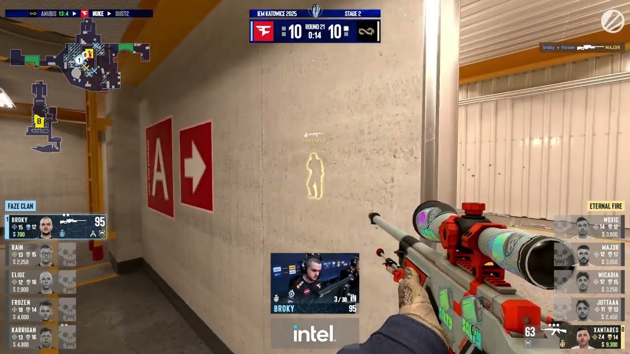 FaZe Broky insane AWP 1v3 to fend off Eternal Fire  IEM Katowice 2025 (Triple OT)