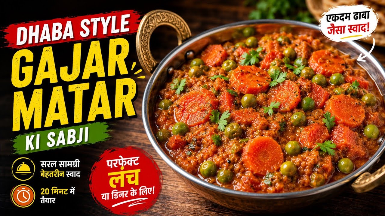 ढाबा स्टाइल कड़ाई गाजर मटर की सब्जी | Dhaba Style Kadai Gajar Matar ki Sabji | Winter Special Recipe