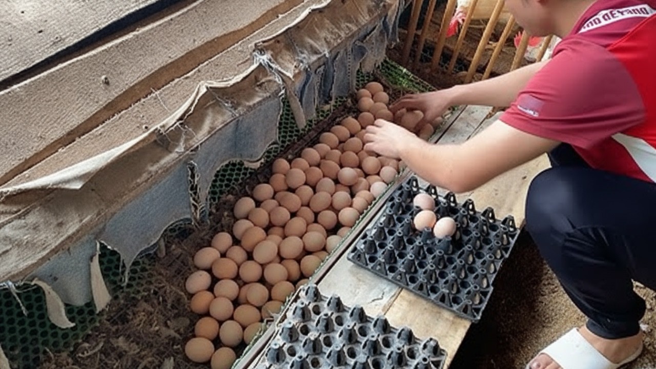 Amazing Chicken Egg Collection Process | Daily Fresh Eggs Harvest on Modern Chicken Farm.