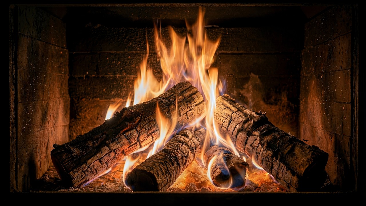 🔥 Cozy fireplace 4K 🔥. Fireplace with crackling fire Sounds