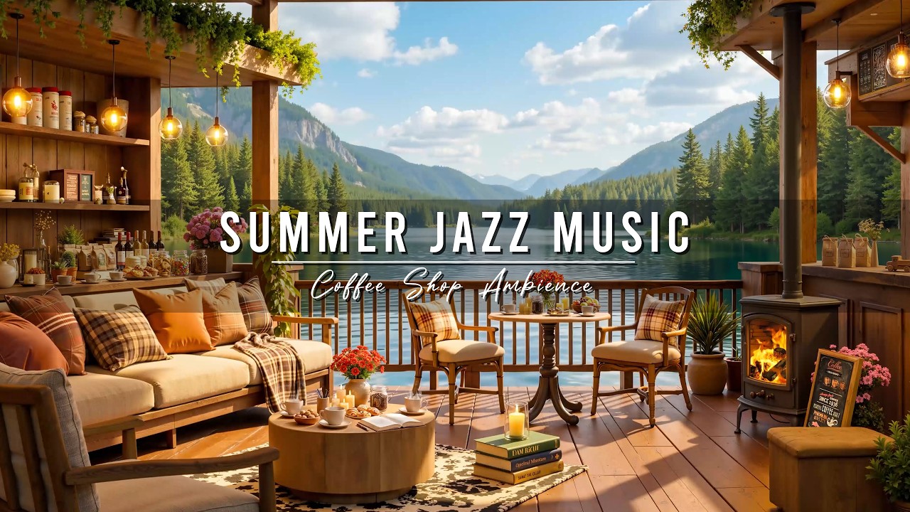 Relaxing Jazz Instrumental Music & Summer Coffee Shop Ambience 🌞 Smooth Morning Jazz Music to Study