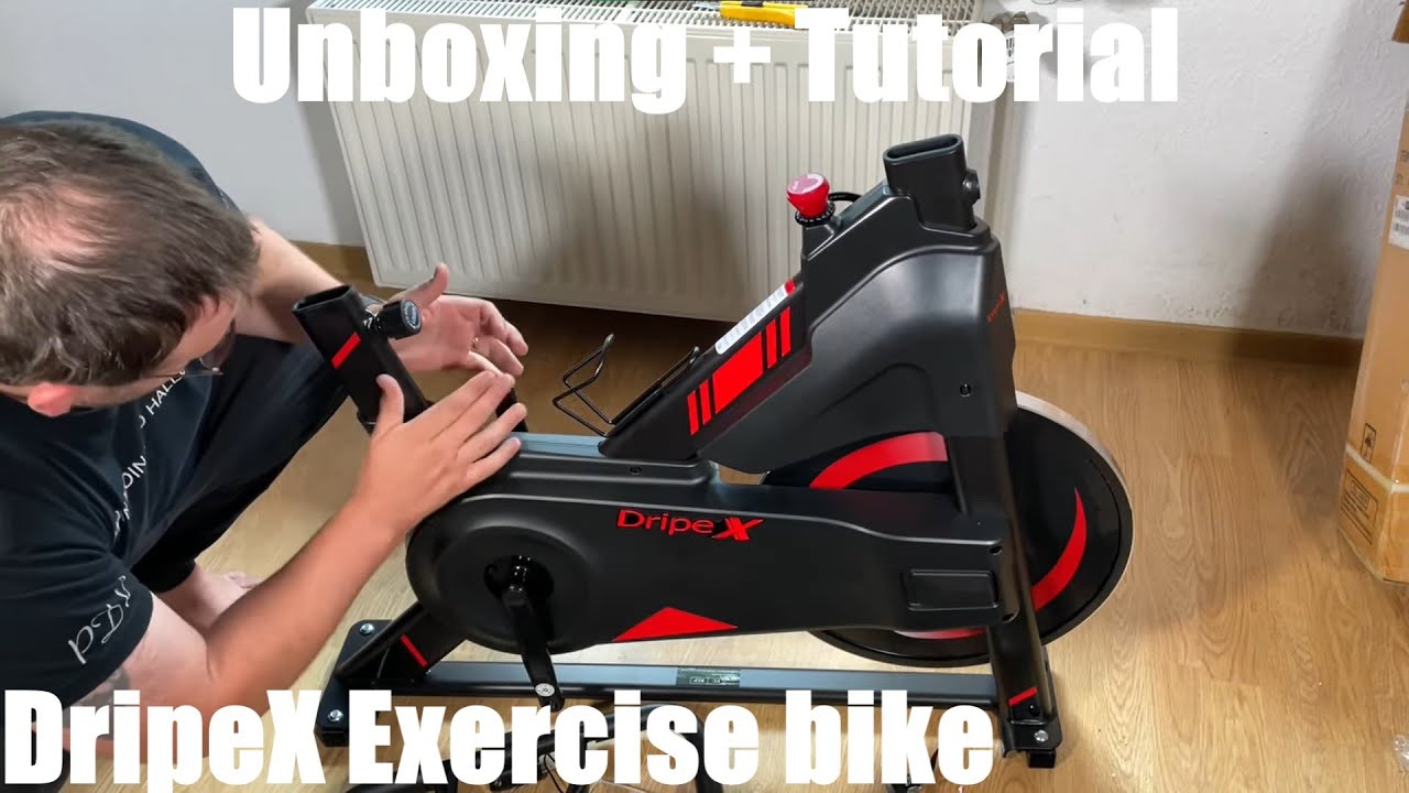 DripeX Exercise bike, indoor home trainer with steel flywheel magnetic brake unboxing & instructions