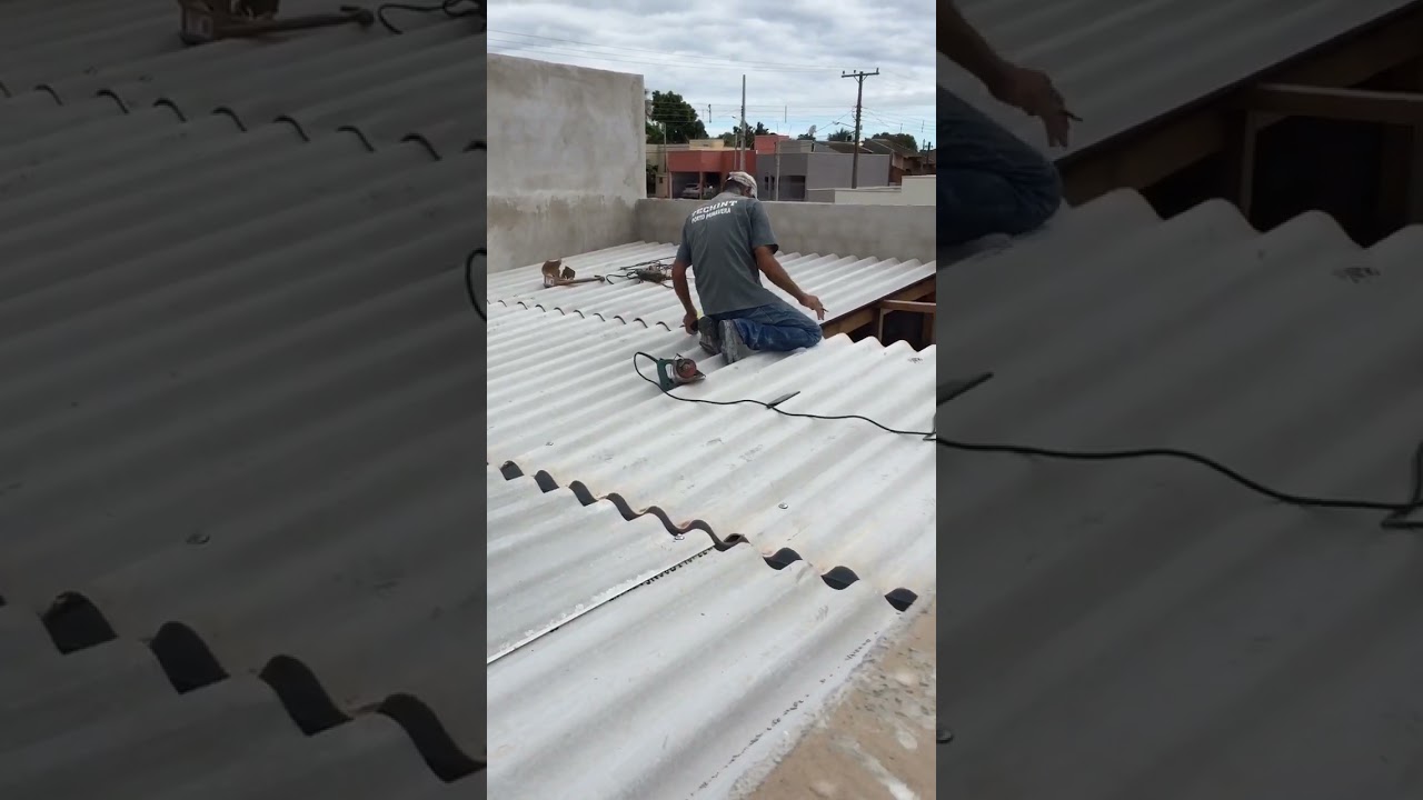 MONTANDO A COBERTURA COM TELHA FIBROCIMENTO 5mm PARTE 03