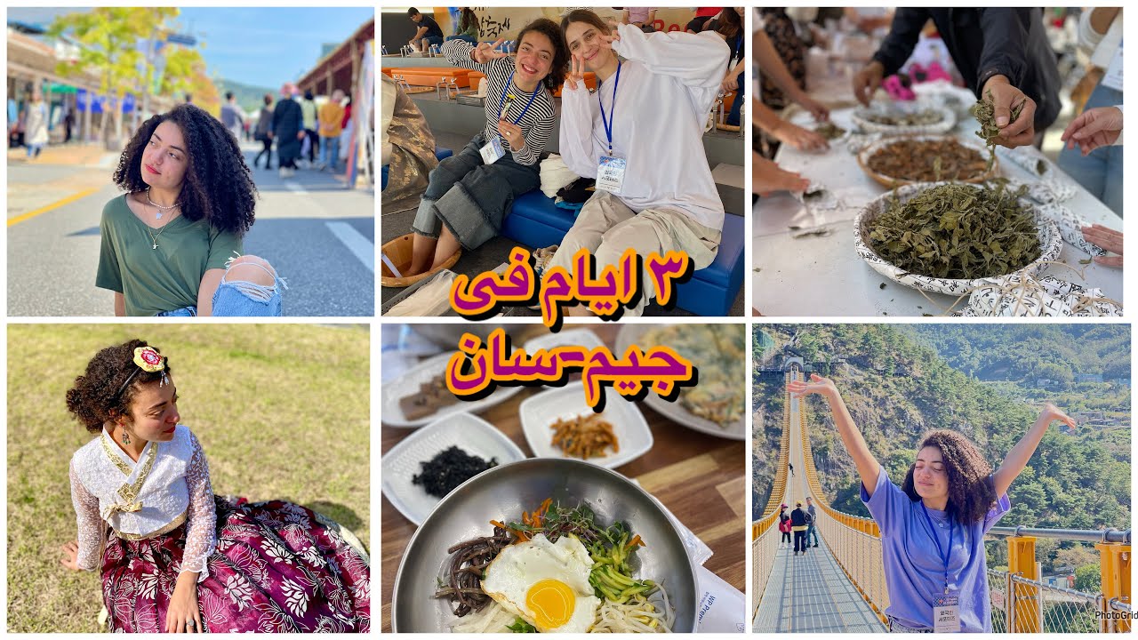 فلوج رحلة مدينة جيم-سان فى كوريا| مدينة نبات الجينسنج| شوينا بطاطا|حمام للرجلين| جسر فى وسط الهوا