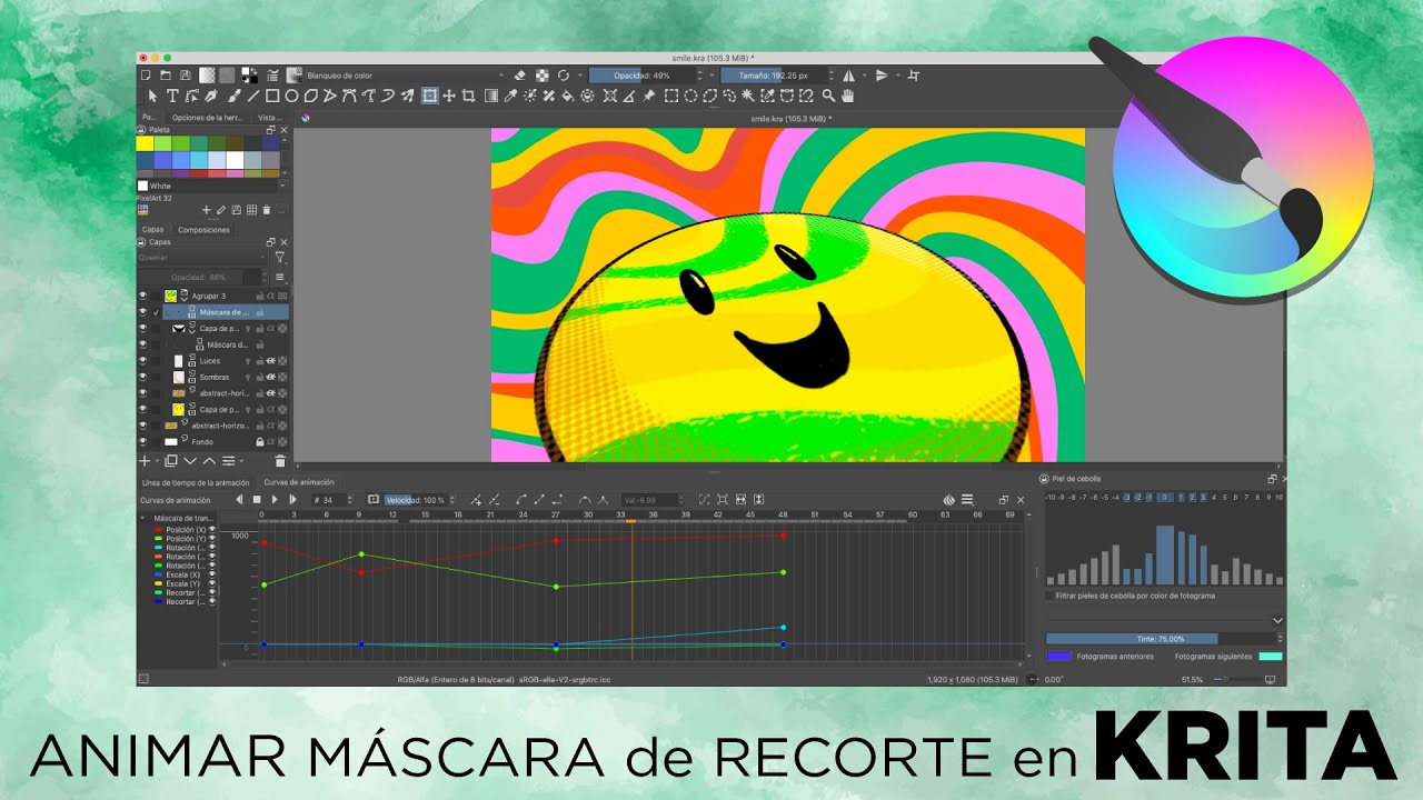 Como ANIMAR en KRITA con Máscaras de recorte - (Animación pt. 3)