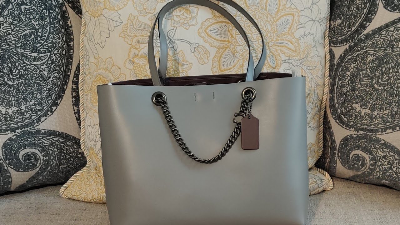 Coach Signature Chain Central Tote - Heather Grey