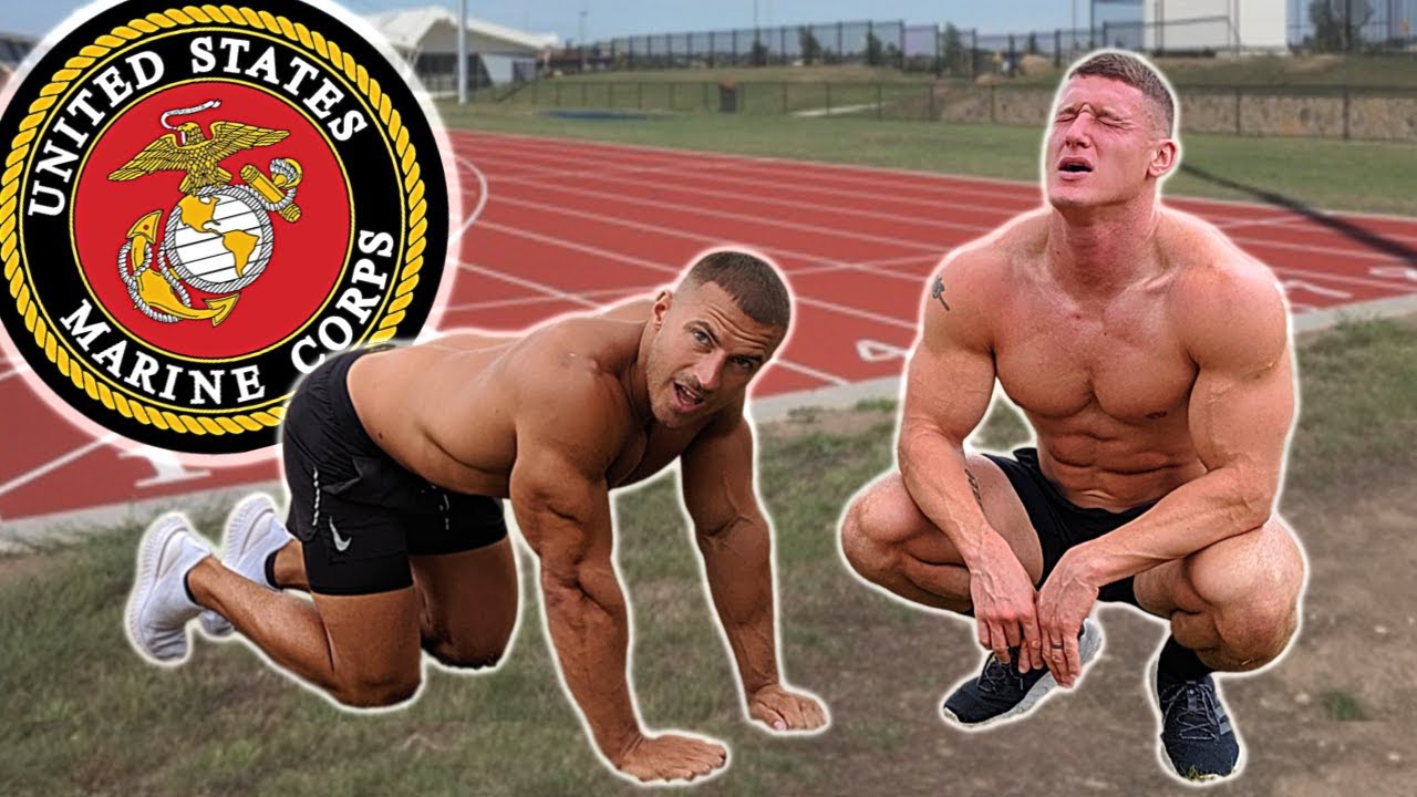 Bodybuilders try the US Marine Fitness Test without practice