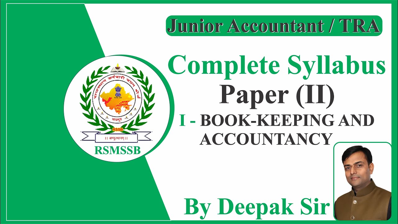#1 Junior Accountant & TRA 2022 Syllabus | Syllabus in Jr Accountant 2022 #RPSC |#RSMSSB #DEEPAKSIR