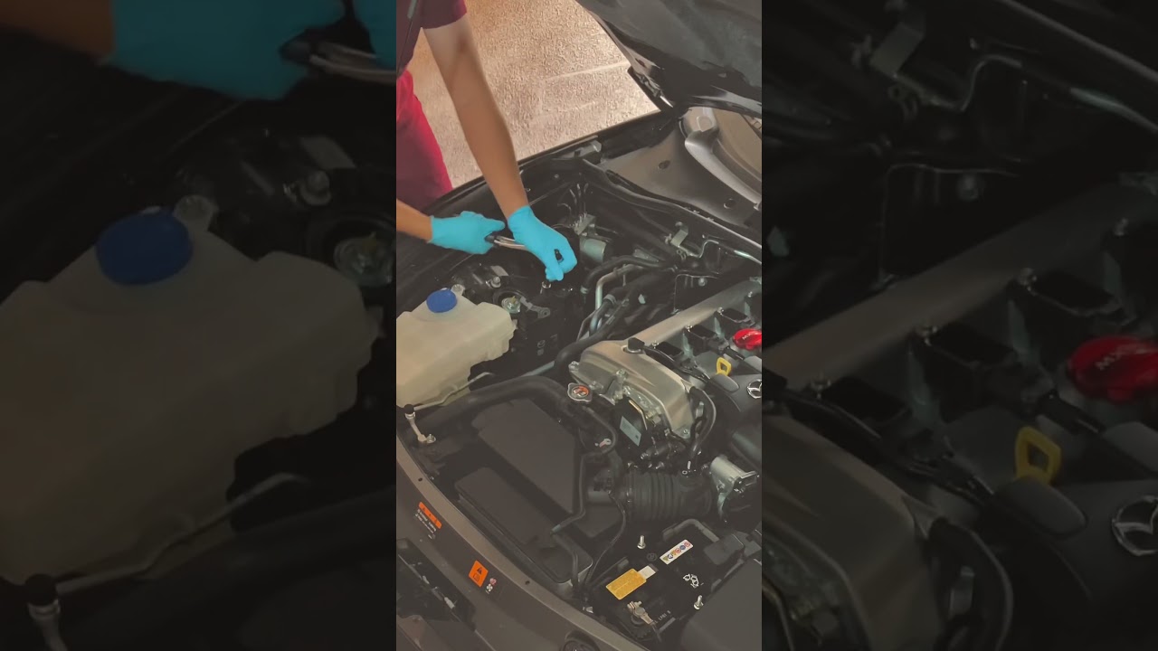 Mazda ND Miata DIY Goodwin Racing RoadsterSport V2 Strut Tower X Brace Install Car ASMR
