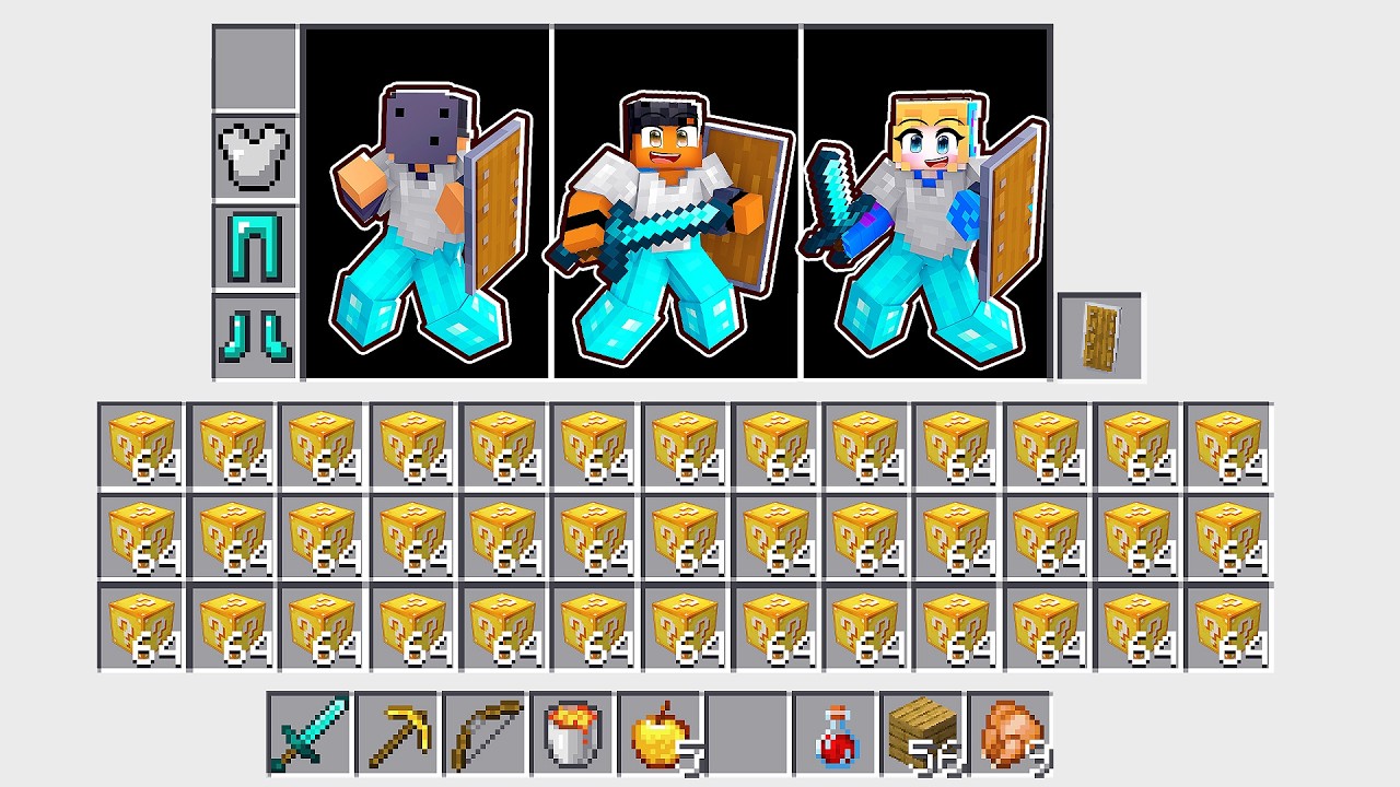 Minecraft mas o INVENTÁRIO é COMPARTILHADO