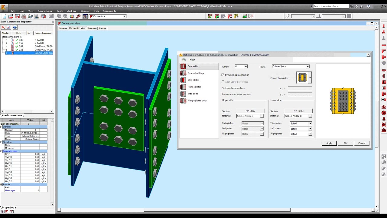 Diseño de Conexiones Metálicas, utilizando el Robot Structural Analysis Pro 2016 [1/3]
