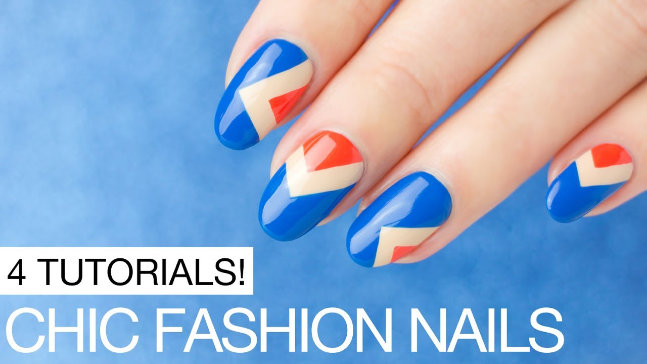Fashion Nails! 4 Nail Designs Step by Step