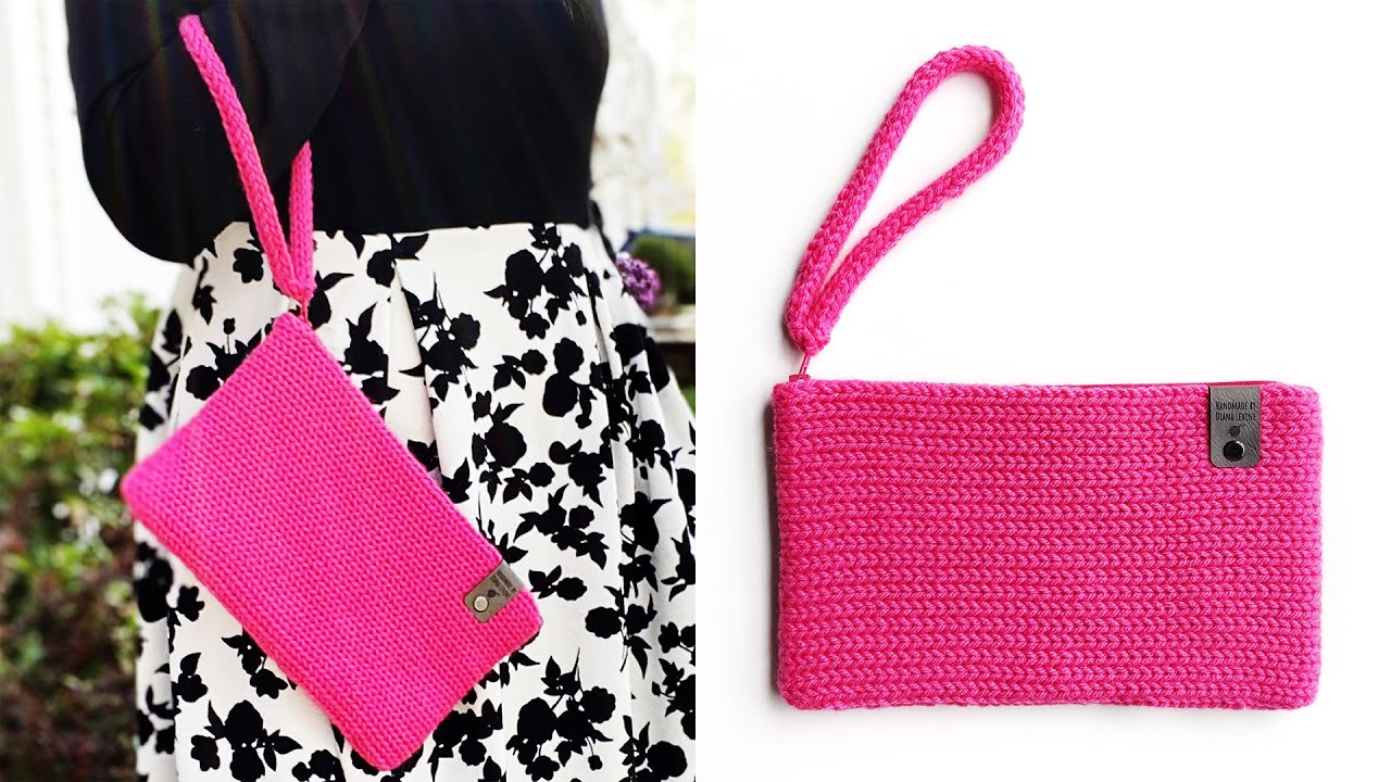 DIY Knit Wristlet Purse! Circular Knitting Machine Pattern & Tutorial